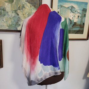 Vintage Silk Art Museum Scarf-Bold CXolors and super fine silk